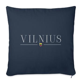 Vilnius, Lituanie Style Design T-Shirt - Housse de coussin décorative 45 x 45 cm - bleu marine - Devant