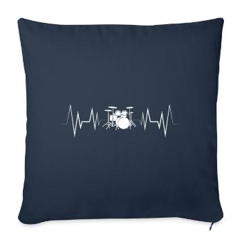 Heartbeat Drum Silhouette - Sofa pillowcase 17,3'' x 17,3'' (45 x 45 cm) - navy - Front