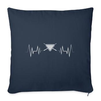 Silhouette de billard Heartbeat - Housse de coussin décorative 45 x 45 cm - bleu marine - Devant