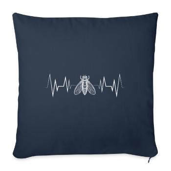 Herzschlag Zikade Silhouette - Sofakissenbezug 45 x 45 cm - Navy - Vorne