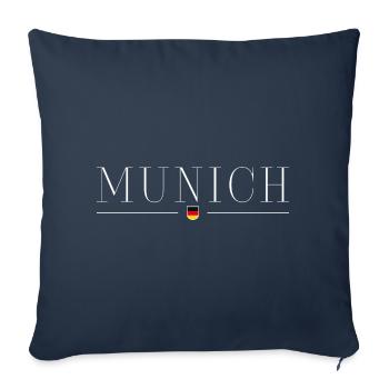 Munich, Allemagne Style Design T-Shirt - Housse de coussin décorative 45 x 45 cm - bleu marine - Devant