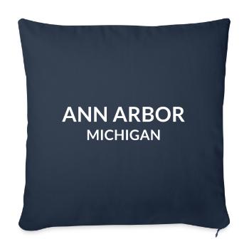 Ann Arbor Michigan États-Unis - Housse de coussin décorative 45 x 45 cm - bleu marine - Devant