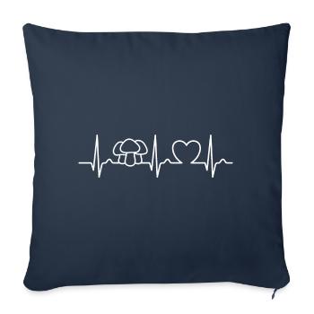 Courbe du Coeur - Cueilleur de Champignons - Champignons - Sort - Housse de coussin décorative 45 x 45 cm - bleu marine - Devant