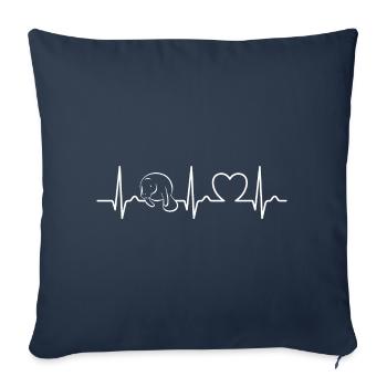 ECG Curve - Heart Curve - Pulse - Manatee - Manatee - Sofa pillowcase 17,3'' x 17,3'' (45 x 45 cm) - navy - Front