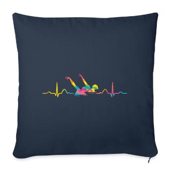Natation artistique par équipe de natation synchronisée - Housse de coussin décorative 45 x 45 cm - bleu marine - Devant