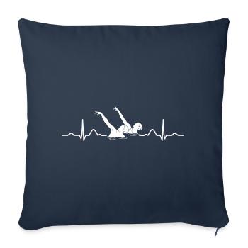 Natation artistique par équipe de natation synchronisée - Housse de coussin décorative 45 x 45 cm - bleu marine - Devant