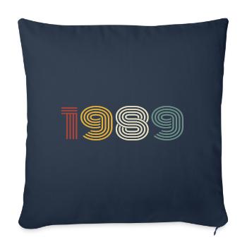 1989 Rétro Style 1989 Anniversaire 1989 Millésime - Housse de coussin décorative 45 x 45 cm - bleu marine - Devant