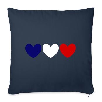 Maillot de supporters français pour les fans français - Housse de coussin décorative 45 x 45 cm - bleu marine - Devant
