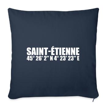 Saint-Étienne Coordinates - Sofa pillowcase 17,3'' x 17,3'' (45 x 45 cm) - navy - Front