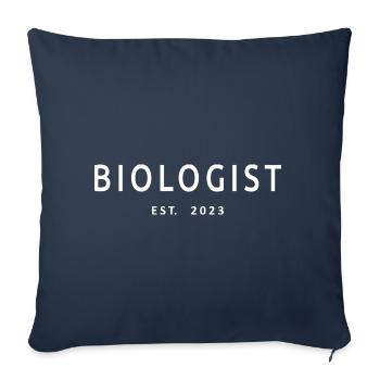 Biologiste Est. 2023 Diplômé étudiant en biologie - Housse de coussin décorative 45 x 45 cm - bleu marine - Devant
