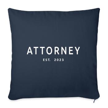Avocat Est. 2023 Avocat diplômé étudiant - Housse de coussin décorative 45 x 45 cm - bleu marine - Devant
