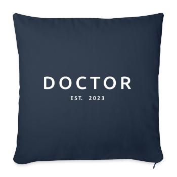 Doctor Est. 2023 Cadeau d’étudiant diplômé en médecine - Housse de coussin décorative 45 x 45 cm - bleu marine - Devant