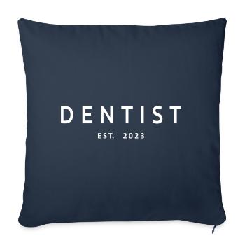Dentiste Est. 2023 Diplômé en dentisterie Étudiant - Housse de coussin décorative 45 x 45 cm - bleu marine - Devant