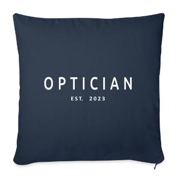 Opticien Est. 2023 Cadeau étudiant opticien diplômé - Housse de coussin décorative 45 x 45 cm - bleu marine - Devant