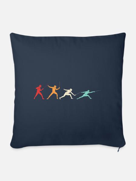 Fechten - Sofakissenbezug 45 x 45 cm - Navy