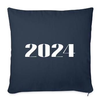 2024 - Cadeau né en 2024 - Housse de coussin décorative 45 x 45 cm - bleu marine - Devant