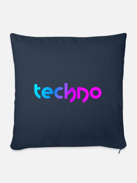 Techno (Neon-Stil) - Sofakissenbezug 45 x 45 cm - Navy