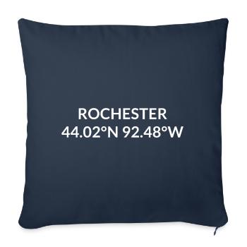 Rochester, Minnesota, USA Coordinates - Sofa pillowcase 17,3'' x 17,3'' (45 x 45 cm) - navy - Front