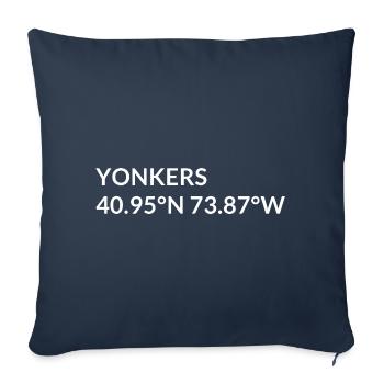 Yonkers, New York, États-Unis, Coordonnées - Housse de coussin décorative 45 x 45 cm - bleu marine - Devant