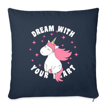 Unicorn Dreams Stars - Sofa pillowcase 17,3'' x 17,3'' (45 x 45 cm) - navy - Front