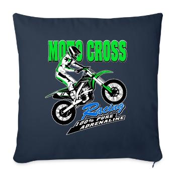 MotoCross - Supercross - MX - SX - FMX - Sofa pillowcase 17,3'' x 17,3'' (45 x 45 cm) - navy - Front