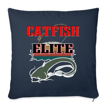 Poisson-chat Elite - Housse de coussin décorative 45 x 45 cm - bleu marine - Devant