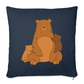 Brown bear head bear motif for brown bear team or - Sofa pillowcase 17,3'' x 17,3'' (45 x 45 cm) - navy - Front