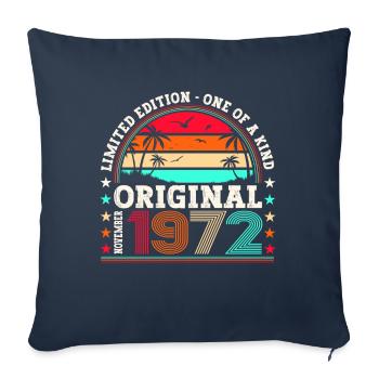 Original November 1972 50th birthday gift - Sofa pillowcase 17,3'' x 17,3'' (45 x 45 cm) - navy - Front