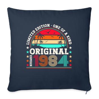 Original November 1984 38th Birthday Gift - Sofa pillowcase 17,3'' x 17,3'' (45 x 45 cm) - navy - Front