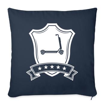 Armoiries de scooter électrique - Housse de coussin décorative 45 x 45 cm - bleu marine - Devant