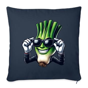 Cool oignon de printemps style bande dessinée - Housse de coussin décorative 45 x 45 cm - bleu marine - Devant