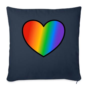 Pride Flagge Herz - Sofakissenbezug 45 x 45 cm - Navy - Vorne