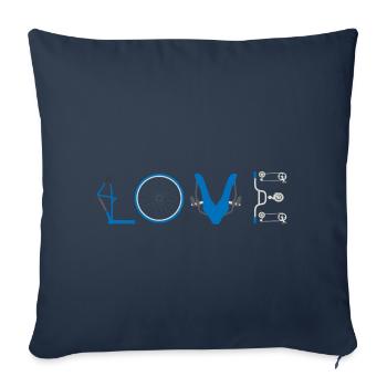Love Bicycle Cyclist - Sofakissenbezug 45 x 45 cm - Navy - Vorne