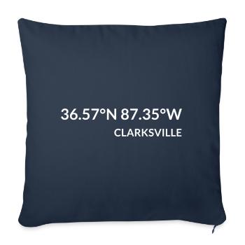 Coordonnées de Clarksville, Tennessee, États-Unis - Housse de coussin décorative 45 x 45 cm - bleu marine - Devant