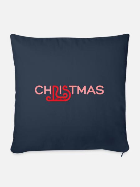 Christmas - Weihnachten - Sofakissenbezug 45 x 45 cm - Navy