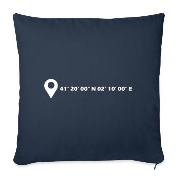 Barcelona coordinates - Sofa pillowcase 17,3'' x 17,3'' (45 x 45 cm) - navy - Front