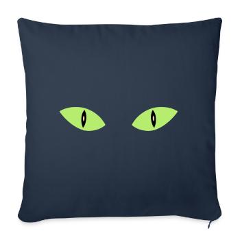 ★ Couleurs de conception modifiables ★ Deux yeux de chat - Housse de coussin décorative 45 x 45 cm - bleu marine - Devant