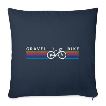 Gravel Bike Rainbow Stripe Cyclocross Bicycle - Sofa pillowcase 17,3'' x 17,3'' (45 x 45 cm) - navy - Front