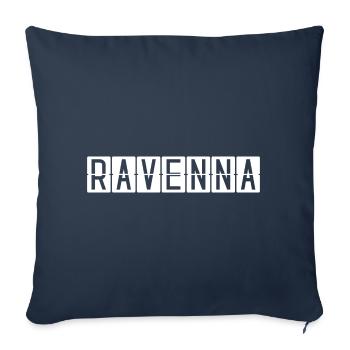 Panneau de l’aéroport de Ravenne - Housse de coussin décorative 45 x 45 cm - bleu marine - Devant