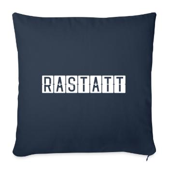 Panneau de l’aéroport de Rastatt - Housse de coussin décorative 45 x 45 cm - bleu marine - Devant