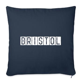 Panneau de l’aéroport de Bristol - Housse de coussin décorative 45 x 45 cm - bleu marine - Devant