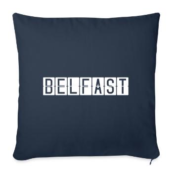 Panneau de l’aéroport de Belfast - Housse de coussin décorative 45 x 45 cm - bleu marine - Devant