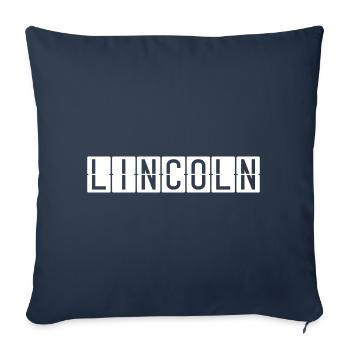 Panneau de l’aéroport de Lincoln - Housse de coussin décorative 45 x 45 cm - bleu marine - Devant