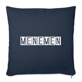 Panneau de l’aéroport de Menemen - Housse de coussin décorative 45 x 45 cm - bleu marine - Devant