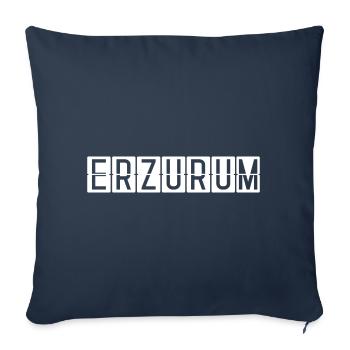 Panneau de l’aéroport d’Erzurum - Housse de coussin décorative 45 x 45 cm - bleu marine - Devant