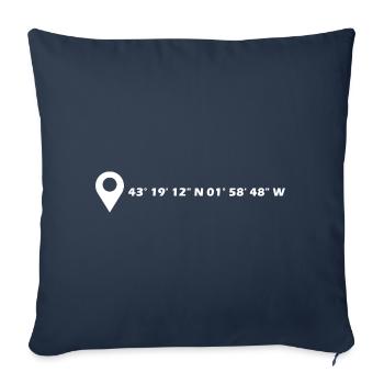 Donostia-San Sebastián coordinates - Sofa pillowcase 17,3'' x 17,3'' (45 x 45 cm) - navy - Front