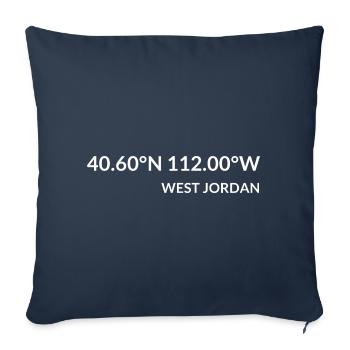 Coordonnées West Jordan, Utah, États-Unis - Housse de coussin décorative 45 x 45 cm - bleu marine - Devant