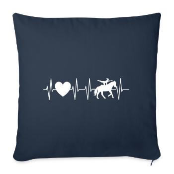 Volti love heartbeat horse - Sofa pillowcase 17,3'' x 17,3'' (45 x 45 cm) - navy - Front