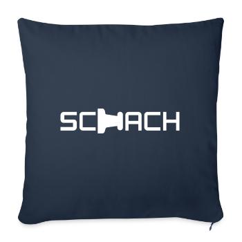 Échecs - Housse de coussin décorative 45 x 45 cm - bleu marine - Devant