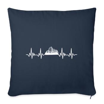 Parc d'attractions de montagnes russes Herzlinie Herzschlag Gesch - Housse de coussin décorative 45 x 45 cm - bleu marine - Devant